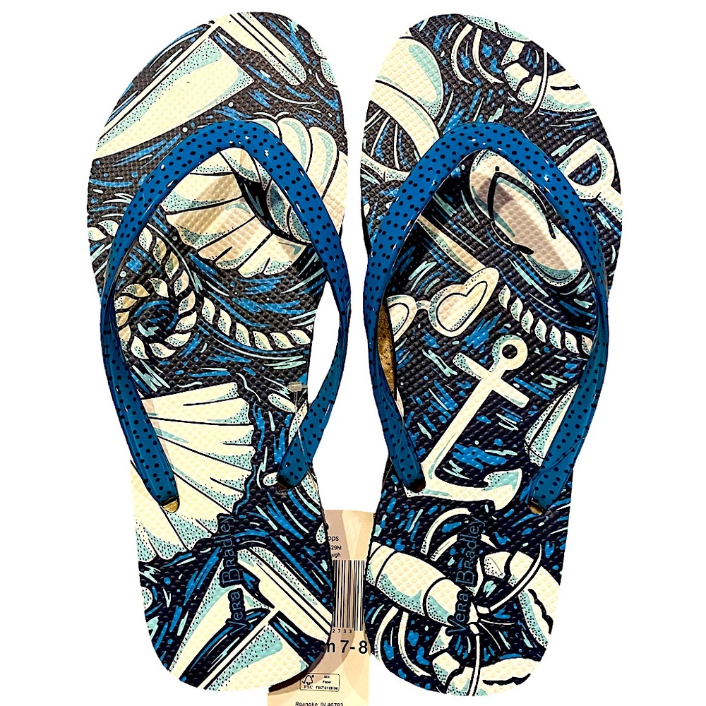 🆕 VERA BRADLEY  | SHORE ENOUGH FLIP FLOPS SZ 7-8